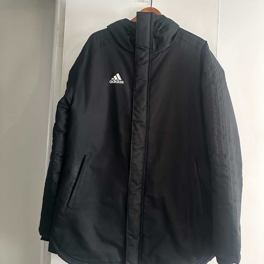 Adidas Men's Black Performance winter Jacket famous 3 stripe - Unisex